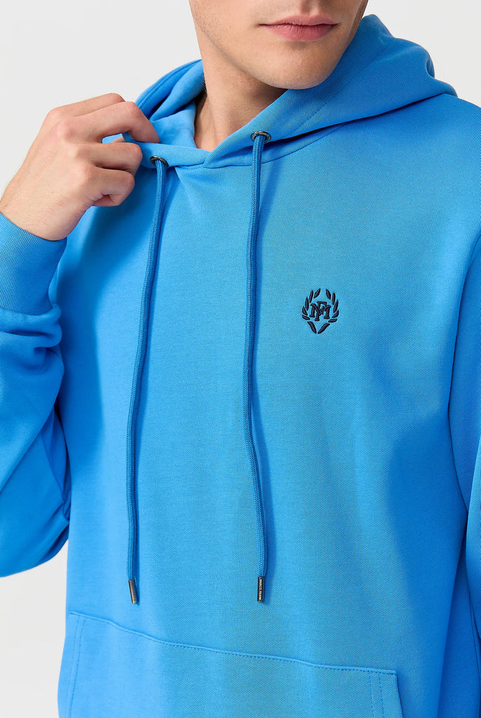 Marco Frank - Charles: Sweat Capuche Avec Logo Emblématique - Royal Bleu