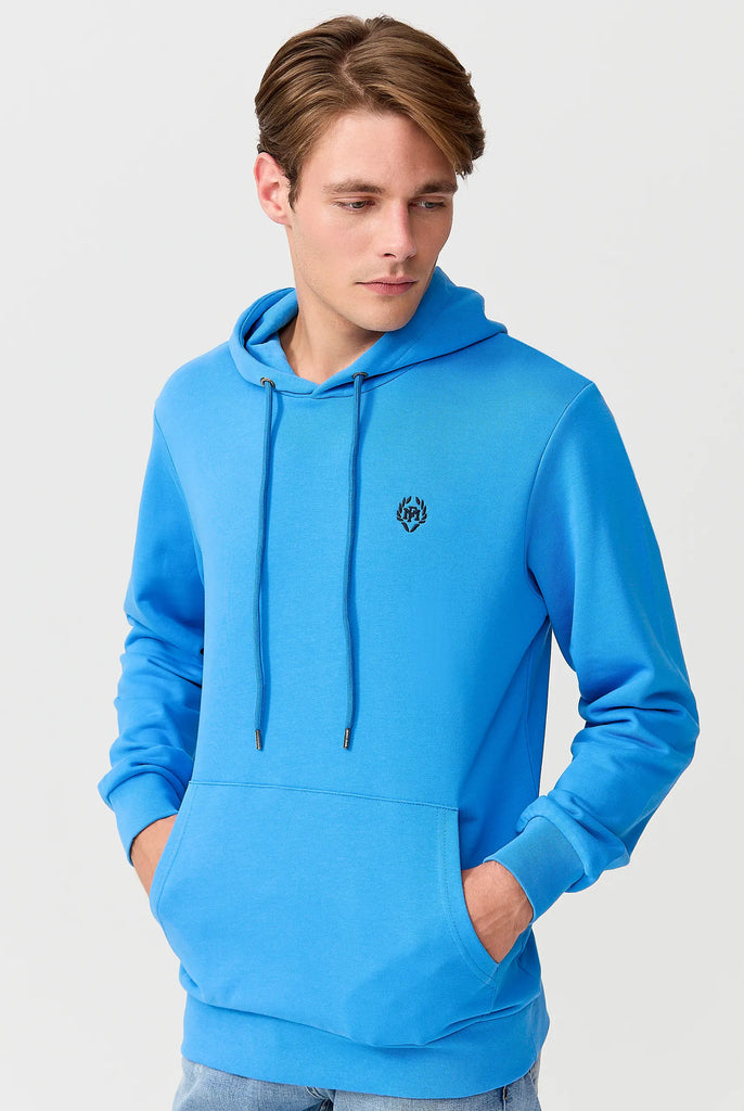 Marco Frank - Charles: Sweat Capuche Avec Logo Emblématique - Royal Bleu