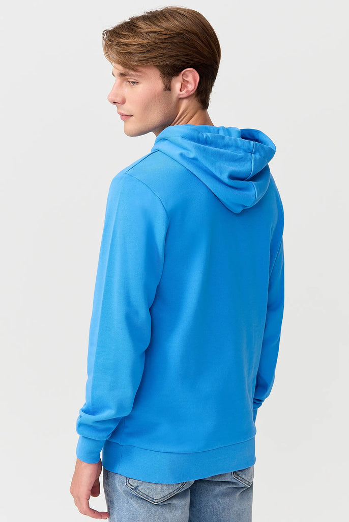 Marco Frank - Charles: Sweat Capuche Avec Logo Emblématique - Royal Bleu