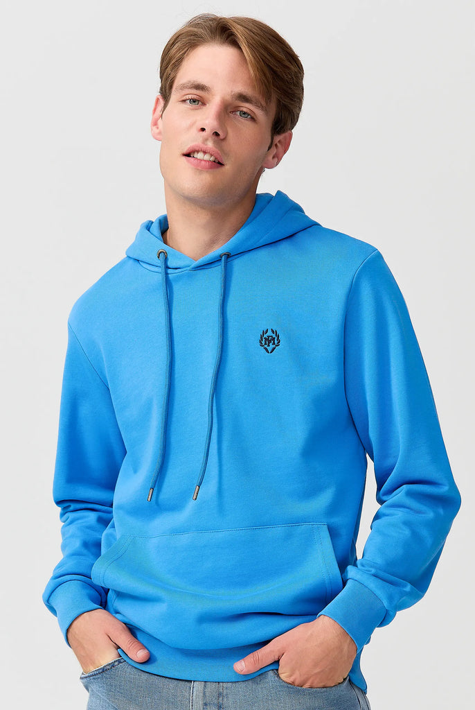 Marco Frank - Charles: Sweat Capuche Avec Logo Emblématique - Royal Bleu
