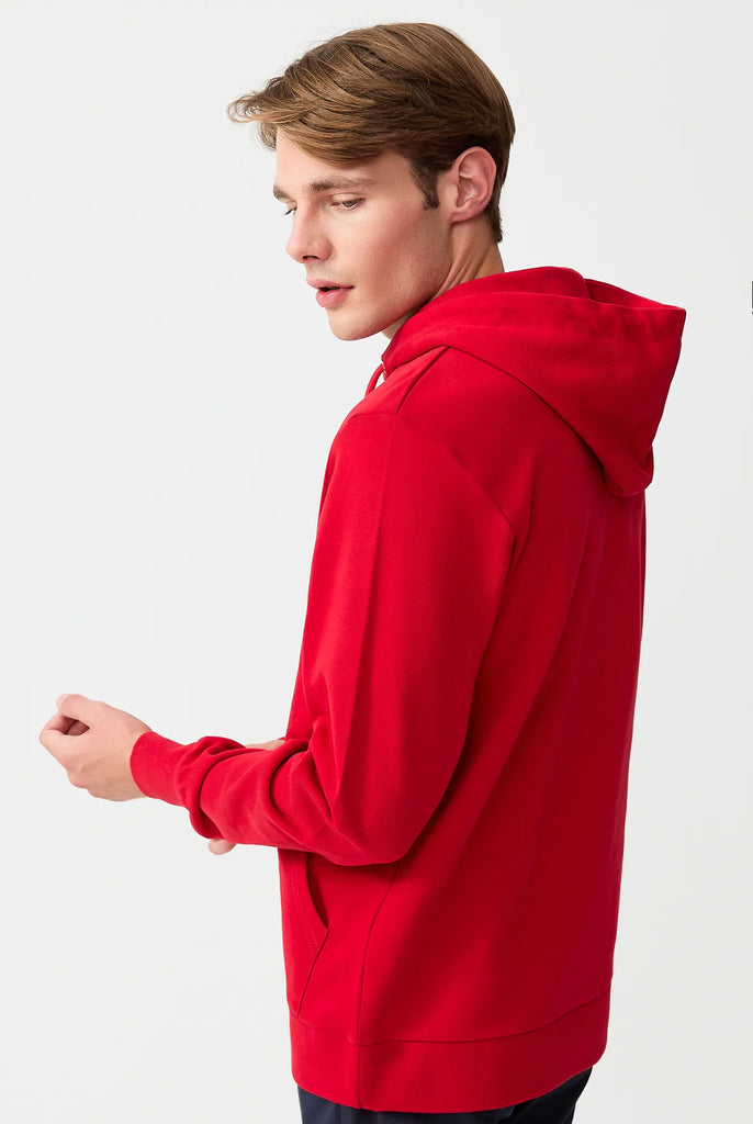 Marco Frank - Charles: Sweat Capuche Avec Logo Emblématique - Rouge