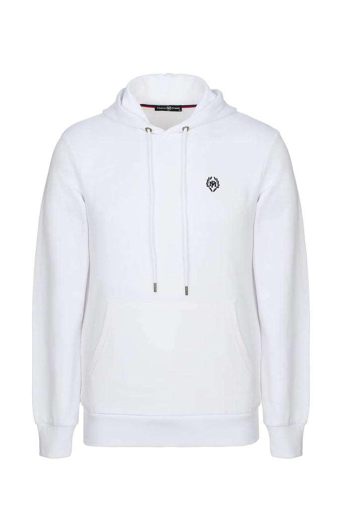 Marco Frank - Charles: Sweat Capuche Avec Logo Emblématique - Blanc