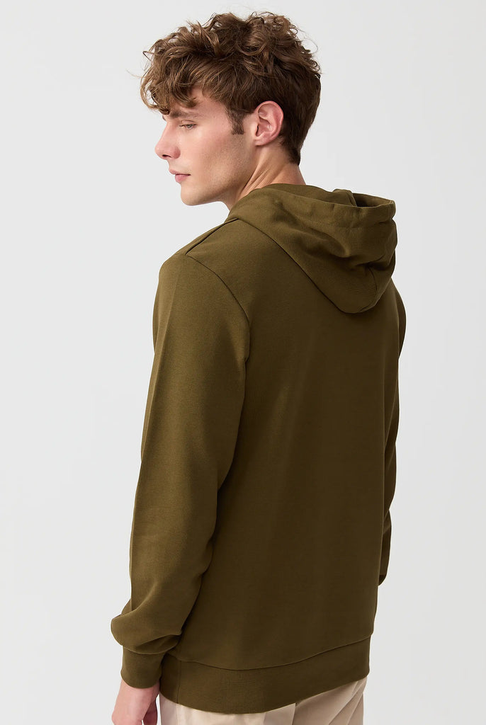 Marco Frank - Charles: Sweat Capuche Avec Logo Emblématique - Kaki