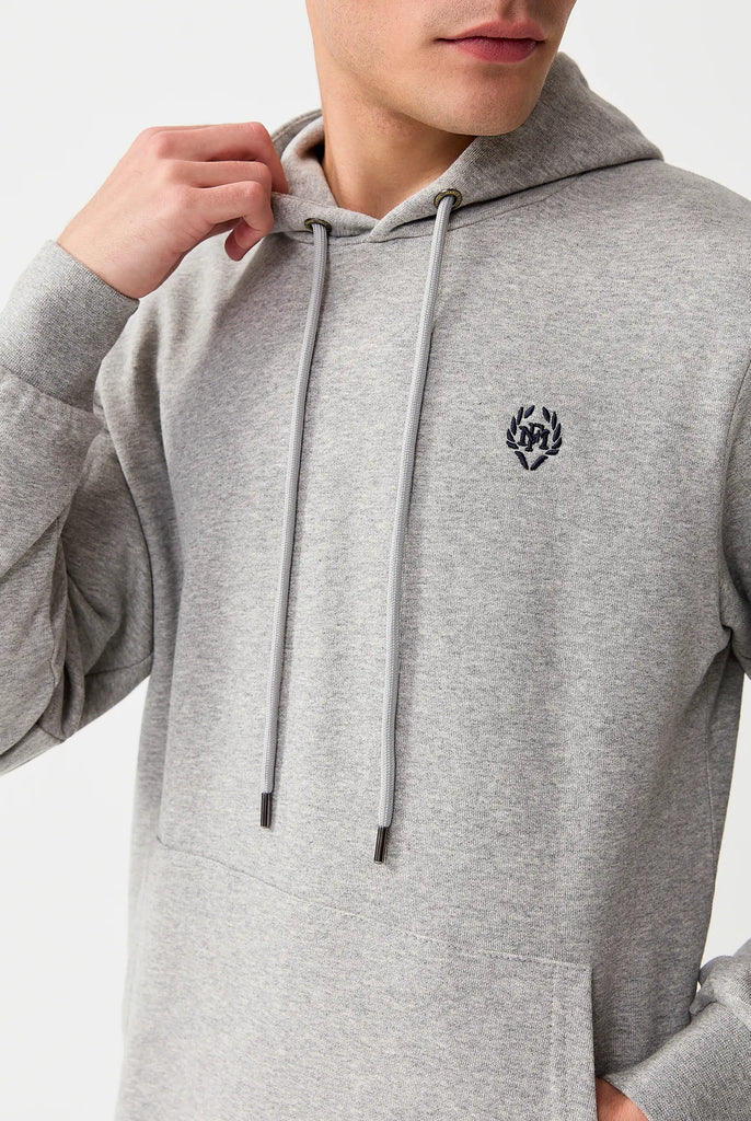 Marco Frank - Charles: Sweat Capuche Avec Logo Emblématique - Gris