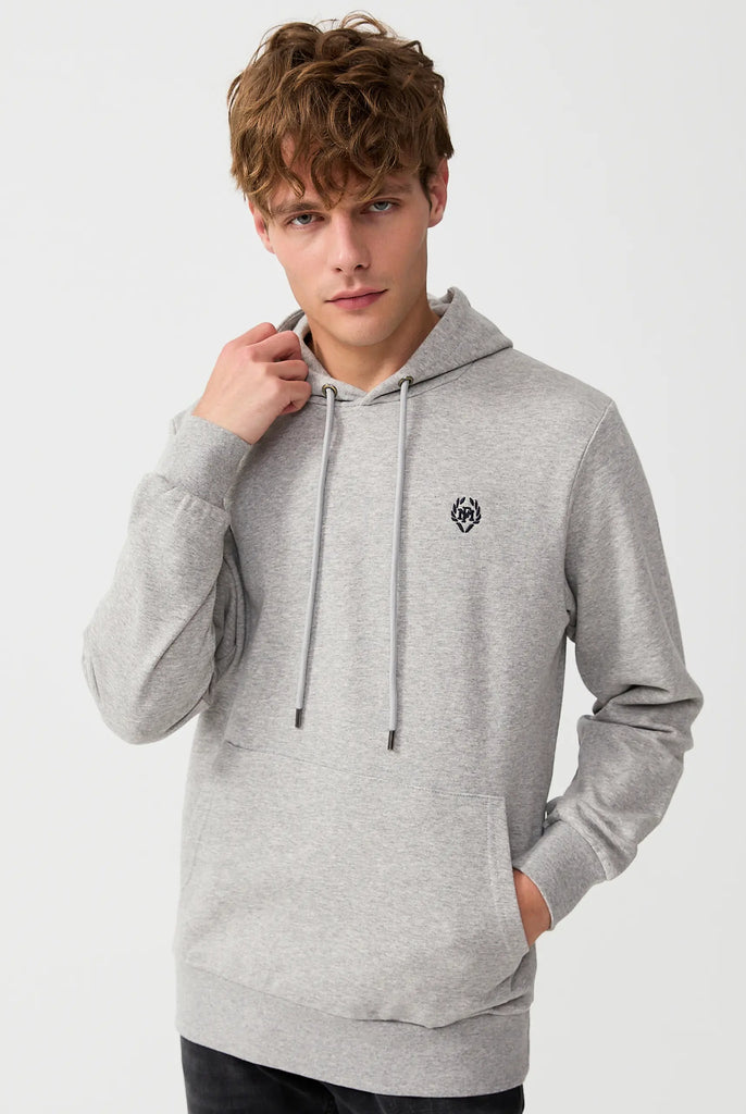 Marco Frank - Charles: Sweat Capuche Avec Logo Emblématique - Gris