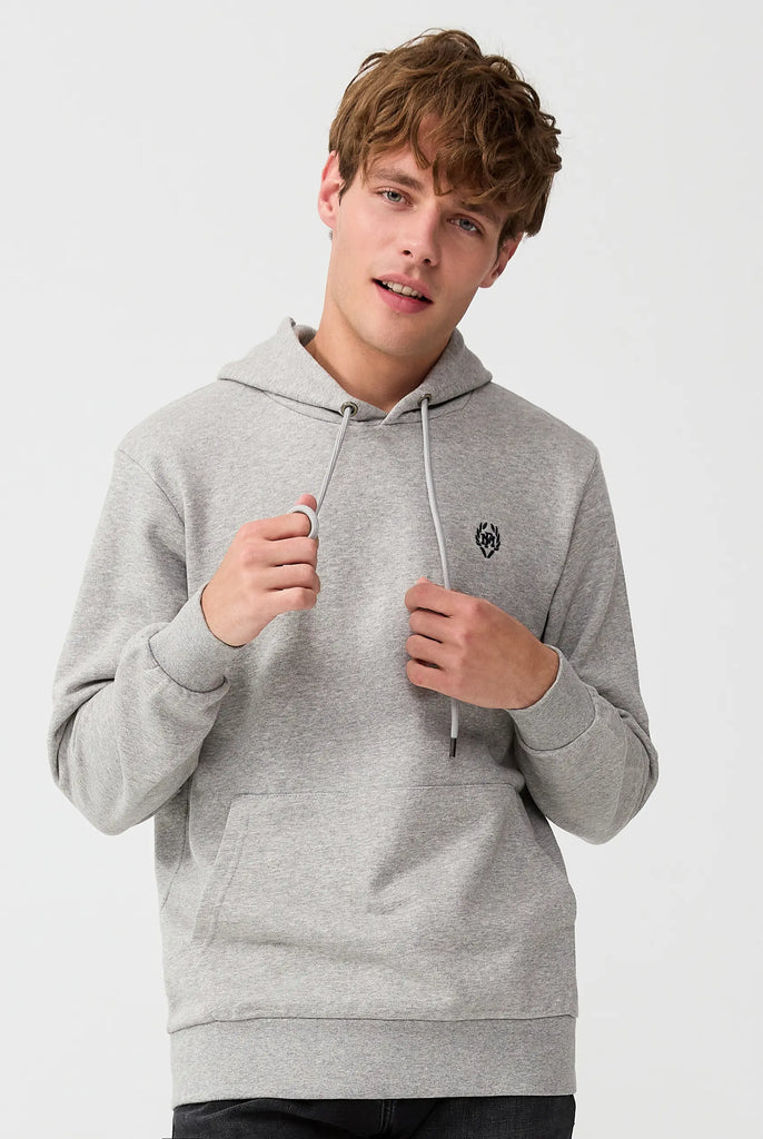 Marco Frank - Charles: Sweat Capuche Avec Logo Emblématique - Gris
