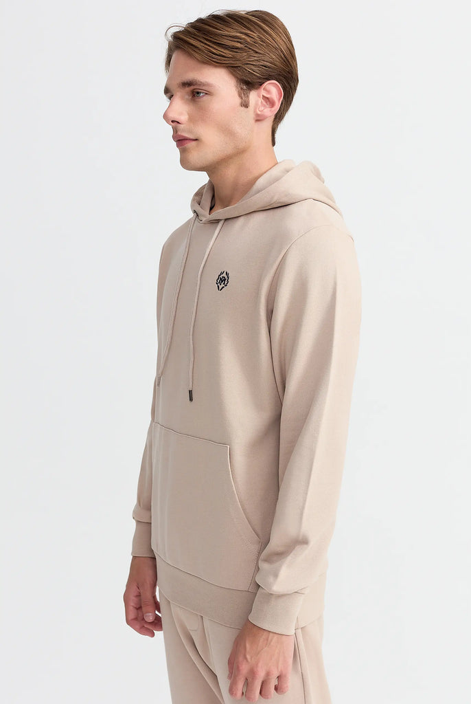 Marco Frank - Charles: Sweat Capuche Avec Logo Emblématique - Beige