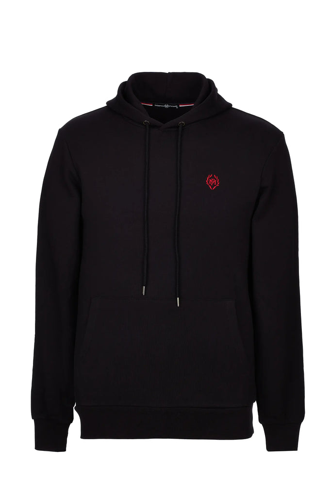 Marco Frank - Charles: Sweat Capuche Avec Logo Emblématique - Noir