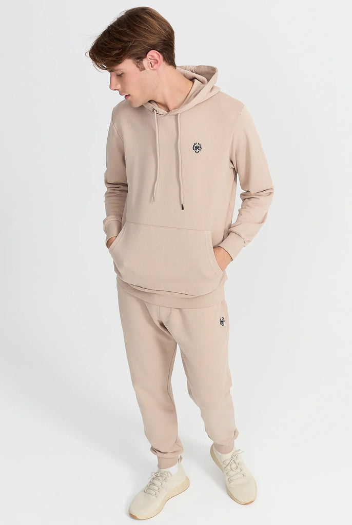 Marco Frank - Charles: Sweat Capuche Avec Logo Emblématique - Beige