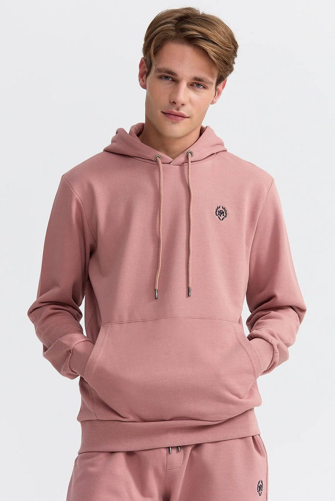 Marco Frank - Charles: Sweat Capuche Avec Logo Emblématique - Rose
