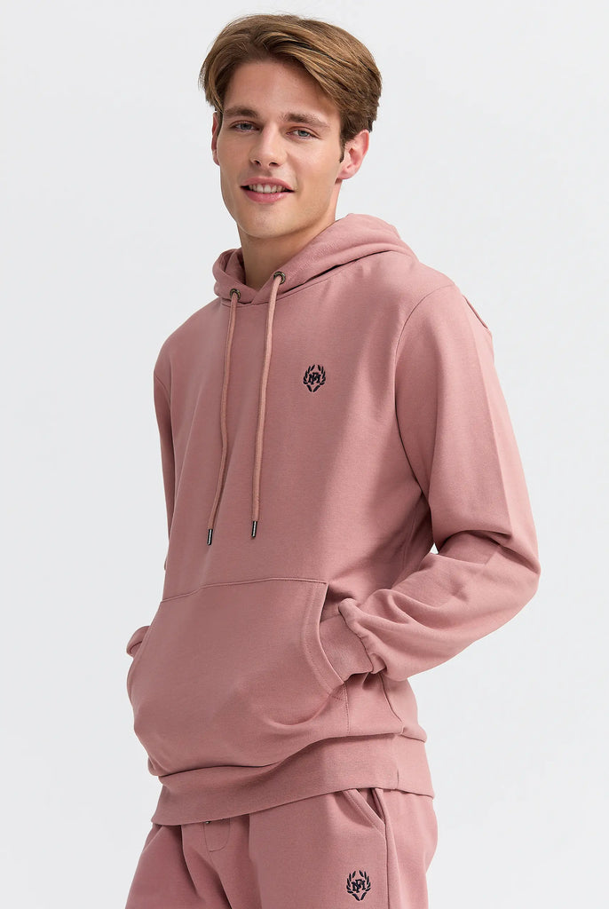 Marco Frank - Charles: Sweat Capuche Avec Logo Emblématique - Rose
