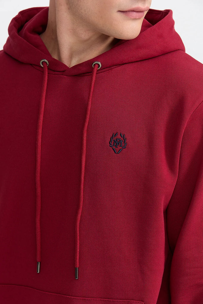 Marco Frank - Charles: Sweat Capuche Avec Logo Emblématique - Bordeaux