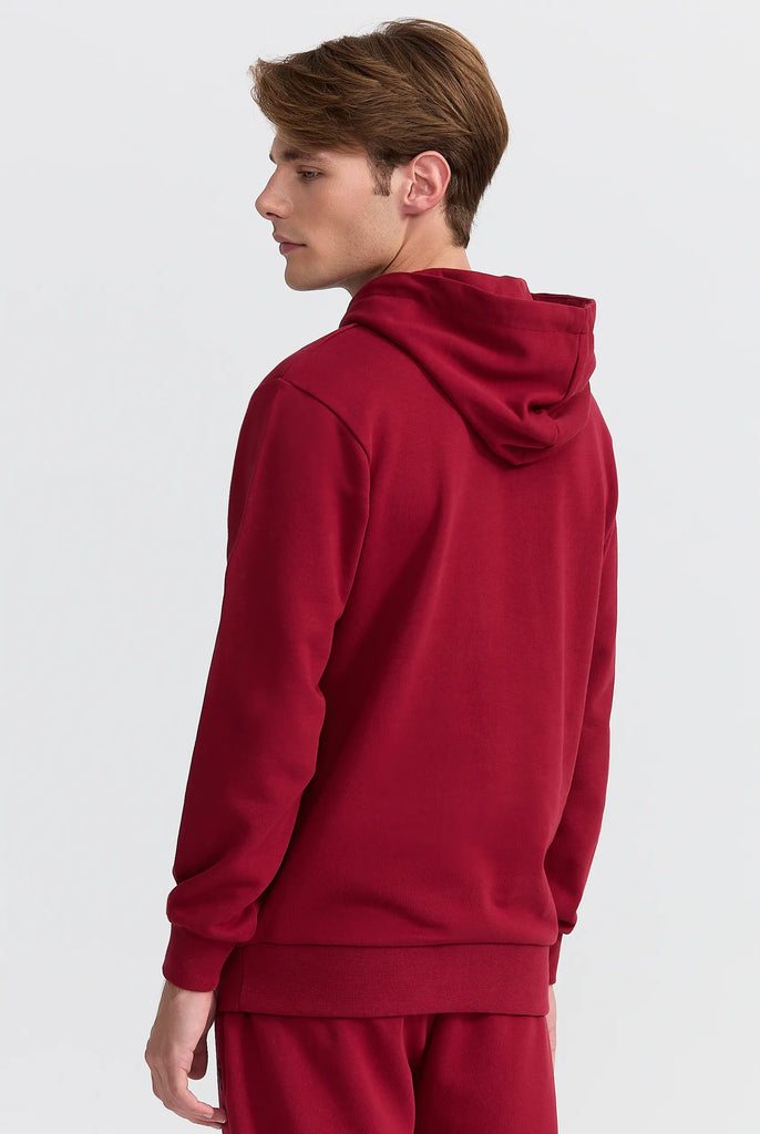 Marco Frank - Charles: Sweat Capuche Avec Logo Emblématique - Bordeaux