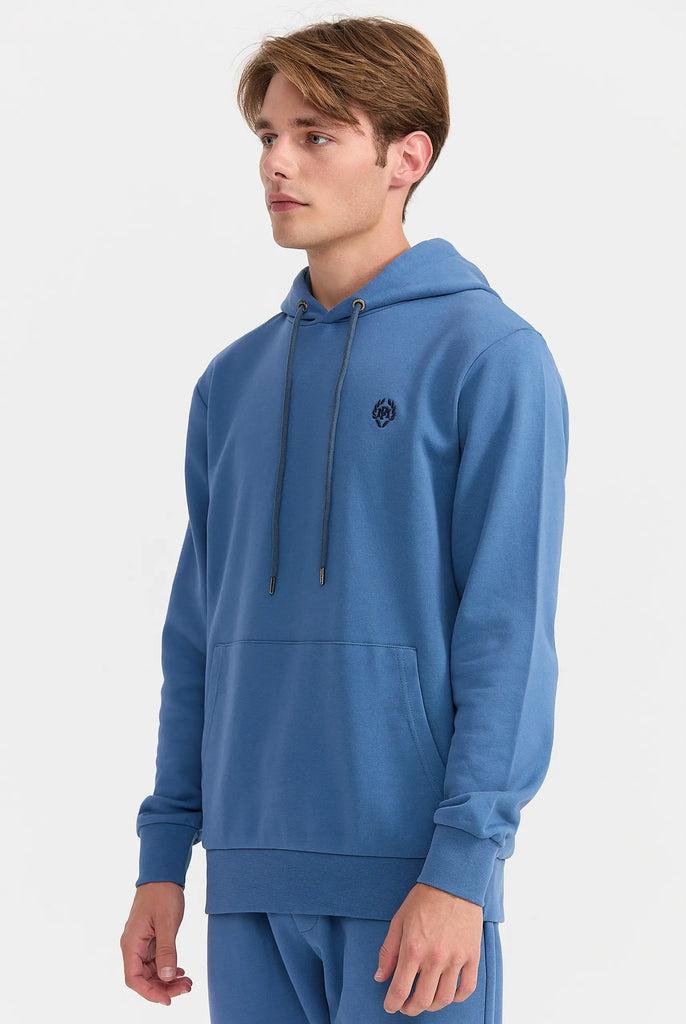 Marco Frank - Charles: Sweat Capuche Avec Logo Emblématique - Indigo