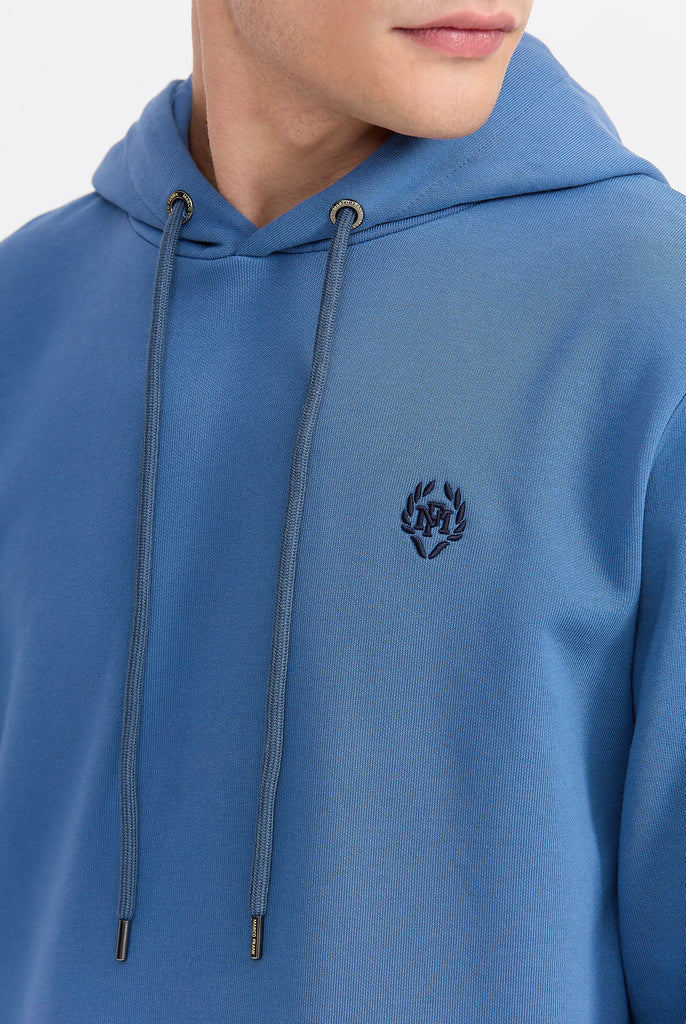 Marco Frank - Charles: Sweat Capuche Avec Logo Emblématique - Indigo