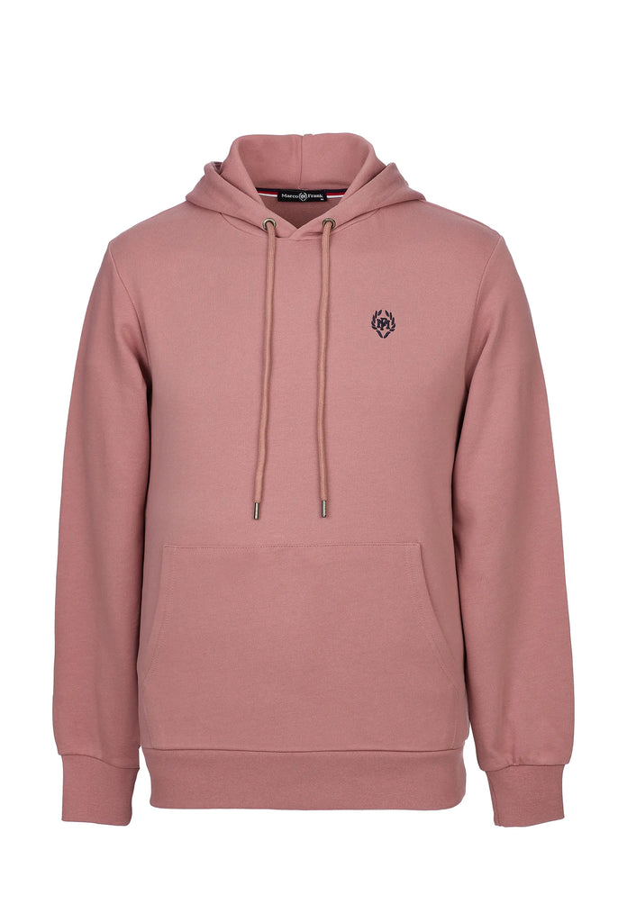 Marco Frank - Charles: Sweat Capuche Avec Logo Emblématique - Rose