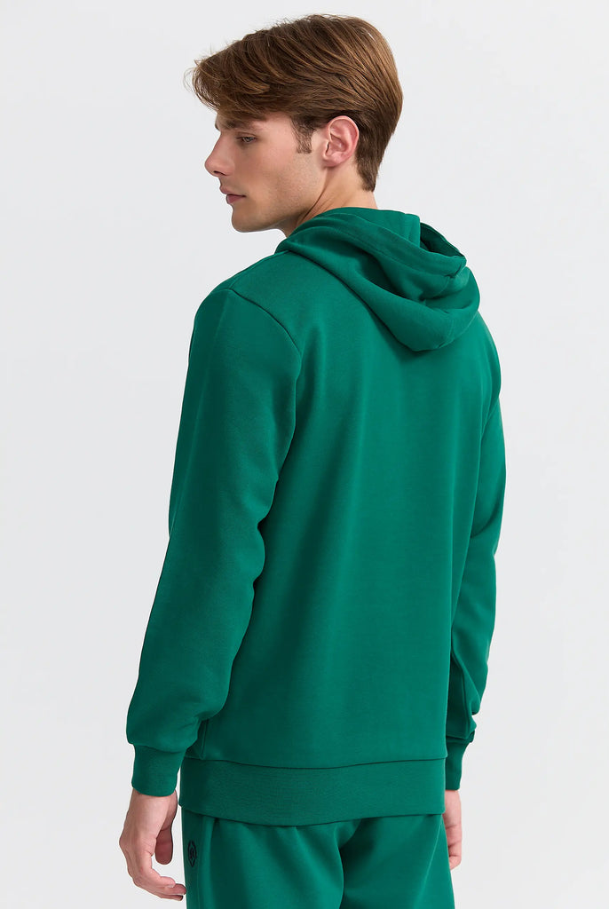 Marco Frank - Charles: Sweat Capuche Avec Logo Emblématique - Vert Sapin