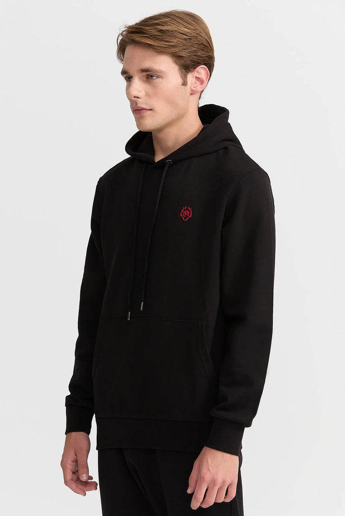 Marco Frank - Charles: Sweat Capuche Avec Logo Emblématique - Noir