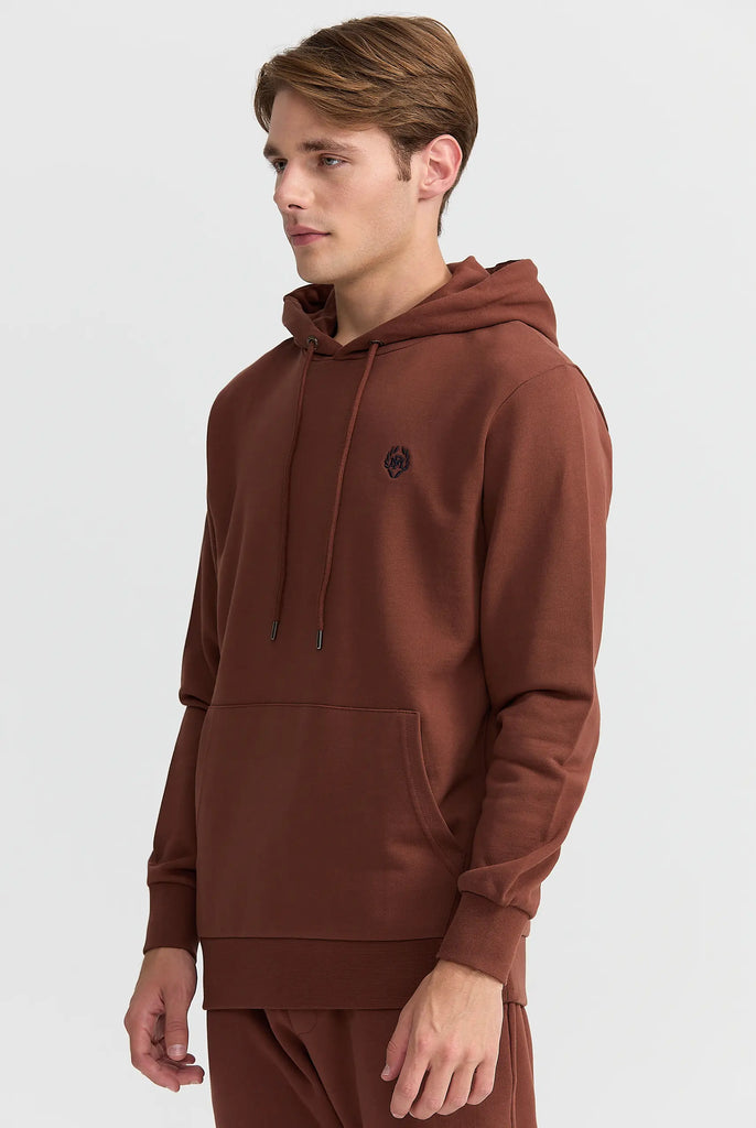 Marco Frank - Charles: Sweat Capuche Avec Logo Emblématique - Brun