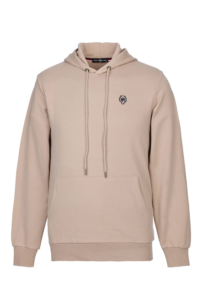 Marco Frank - Charles: Sweat Capuche Avec Logo Emblématique - Beige