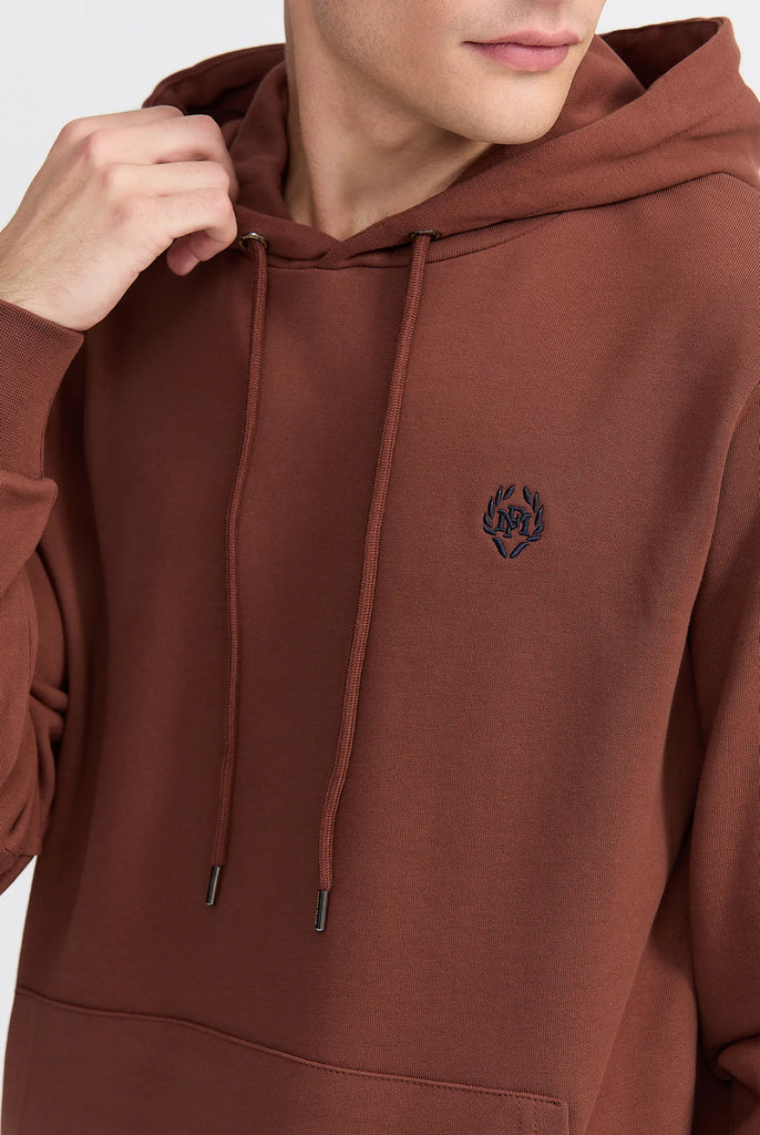 Marco Frank - Charles: Sweat Capuche Avec Logo Emblématique - Brun