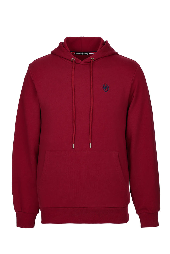 Marco Frank - Charles: Sweat Capuche Avec Logo Emblématique - Bordeaux