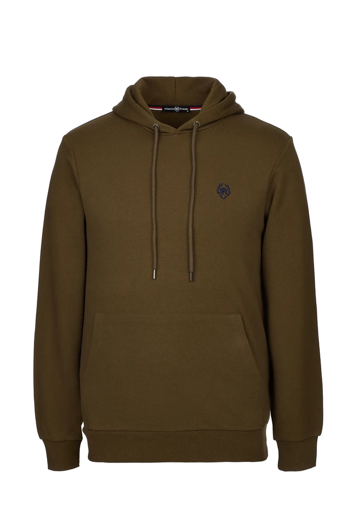 Marco Frank - Charles: Sweat Capuche Avec Logo Emblématique - Kaki