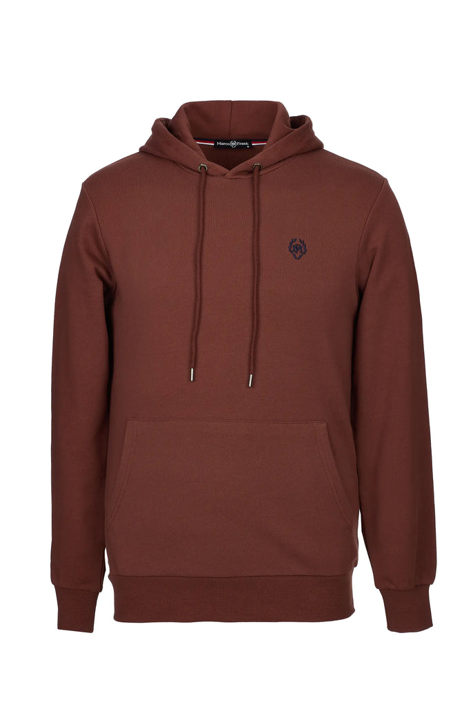 Marco Frank - Charles: Sweat Capuche Avec Logo Emblématique - Brun