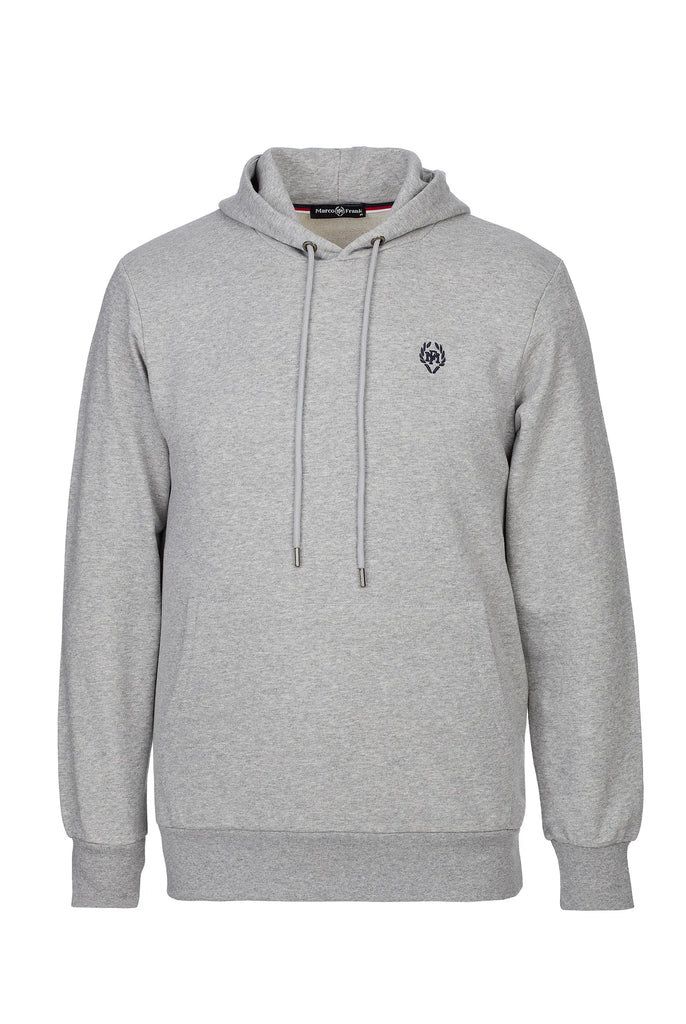 Marco Frank - Charles: Sweat Capuche Avec Logo Emblématique - Gris
