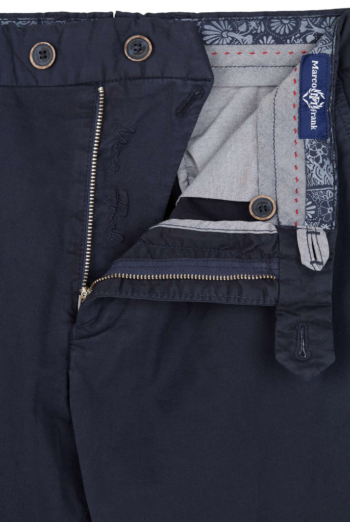 Marco Frank - Harvey: Chino Regular Fit En Coton Stretch , Bleu Marine
