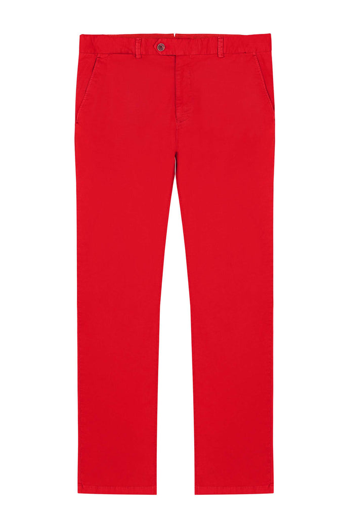 Marco Frank - Harvey: Chino Regular Fit En Coton Stretch , Rouge