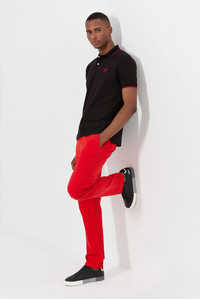 Marco Frank - Harvey: Chino Regular Fit En Coton Stretch , Rouge