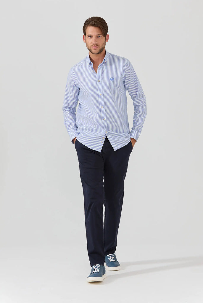 Marco Frank - Harvey: Chino Regular Fit En Coton Stretch , Bleu Marine