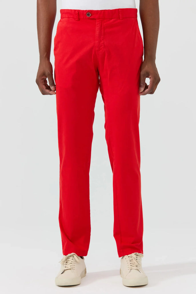 Marco Frank - Harvey: Chino Regular Fit En Coton Stretch , Rouge
