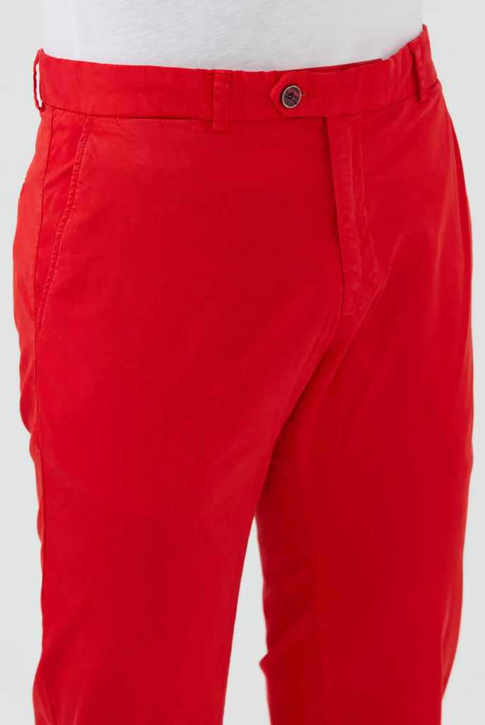 Marco Frank - Harvey: Chino Regular Fit En Coton Stretch , Rouge