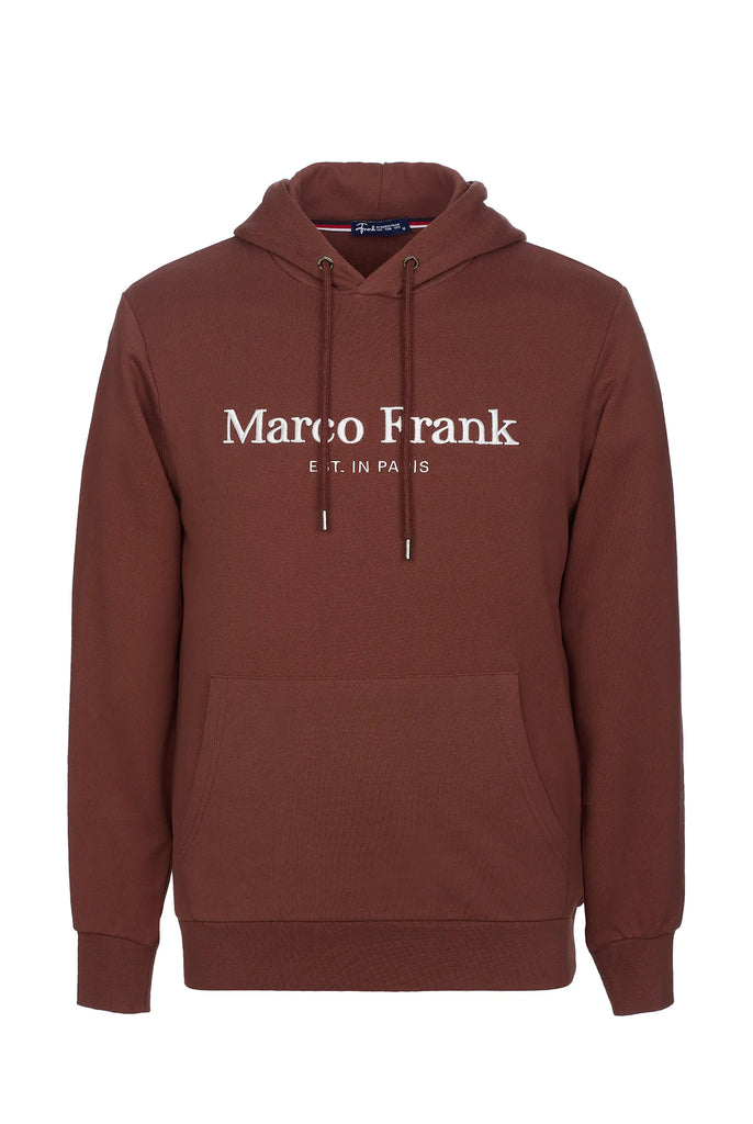 Marco Frank - Corbin Sweat Capuche Avec Logo Brodé - Brun