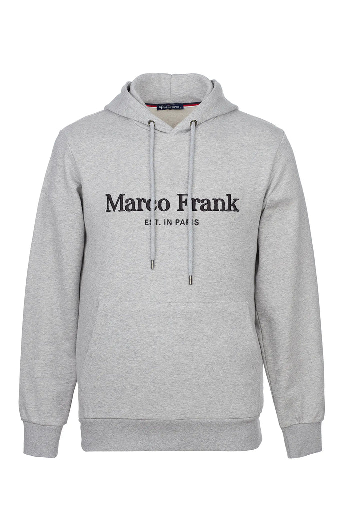 Marco Frank - Corbin Sweat Capuche Avec Logo Brodé - Gris