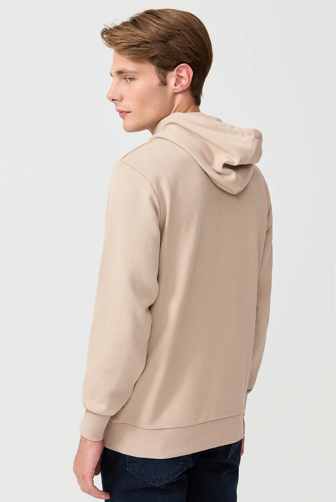 Marco Frank - Corbin Sweat Capuche Avec Logo Brodé - Beige