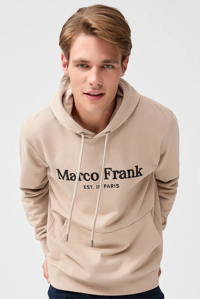 Marco Frank - Corbin Sweat Capuche Avec Logo Brodé - Beige