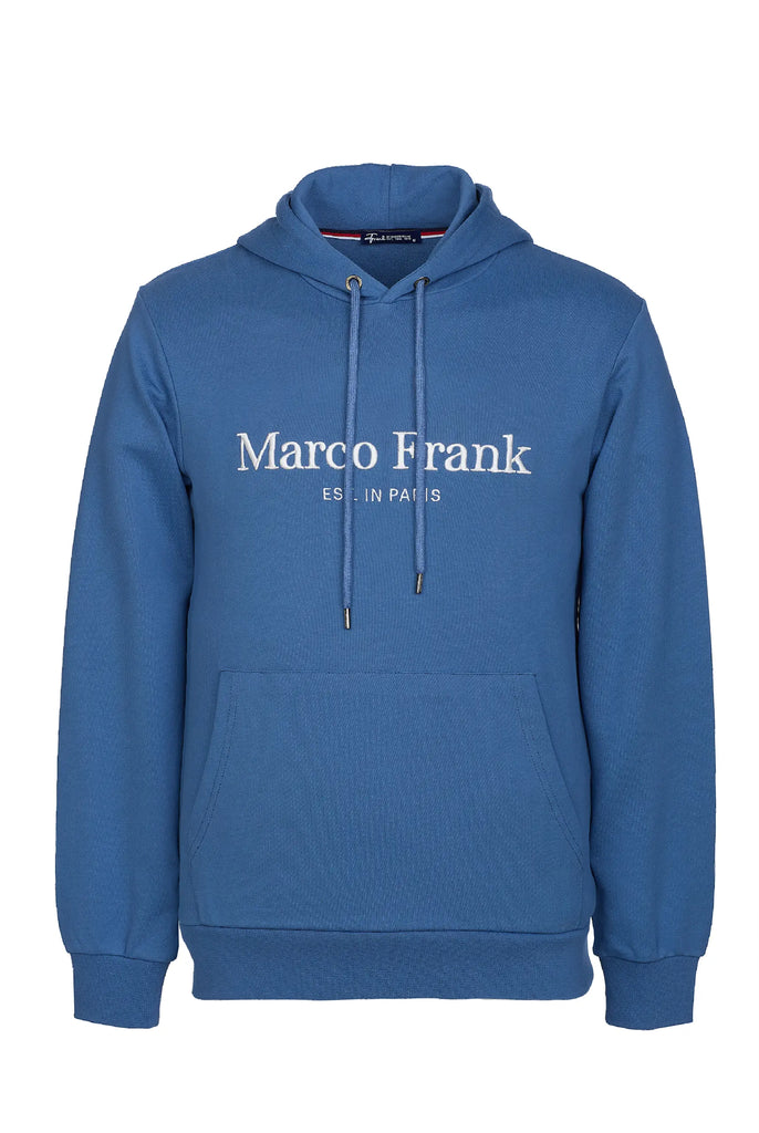 Marco Frank - Corbin Sweat Capuche Avec Logo Brodé - Indigo