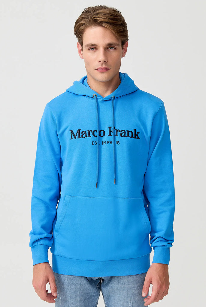 Marco Frank - Corbin Sweat Capuche Avec Logo Brodé - Bleu Royal