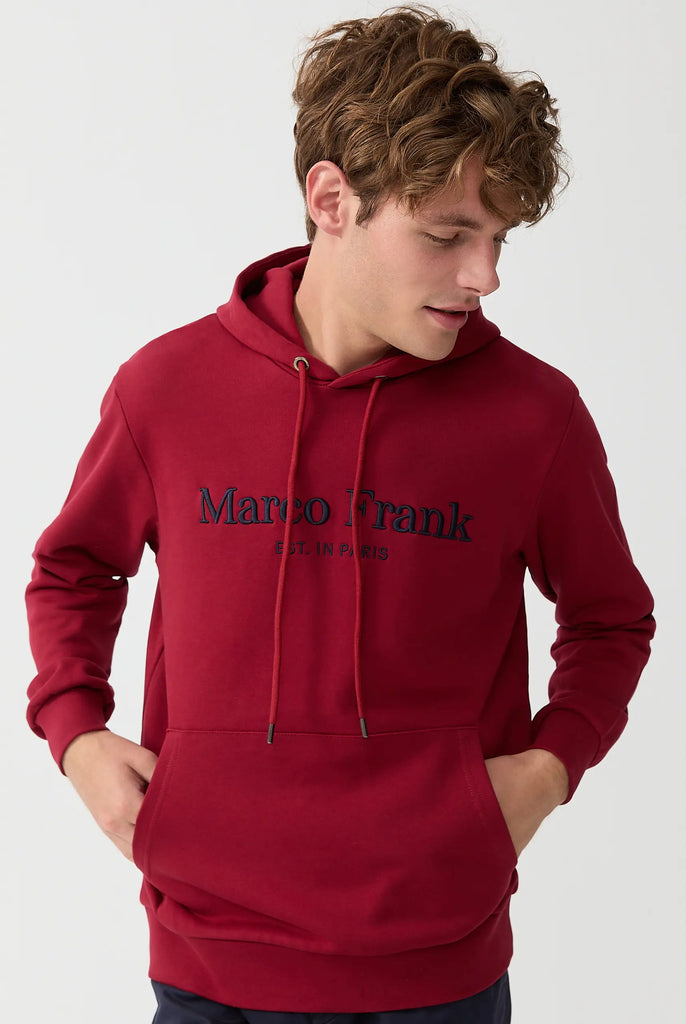 Marco Frank - Corbin Sweat Capuche Avec Logo Brodé - Rouge
