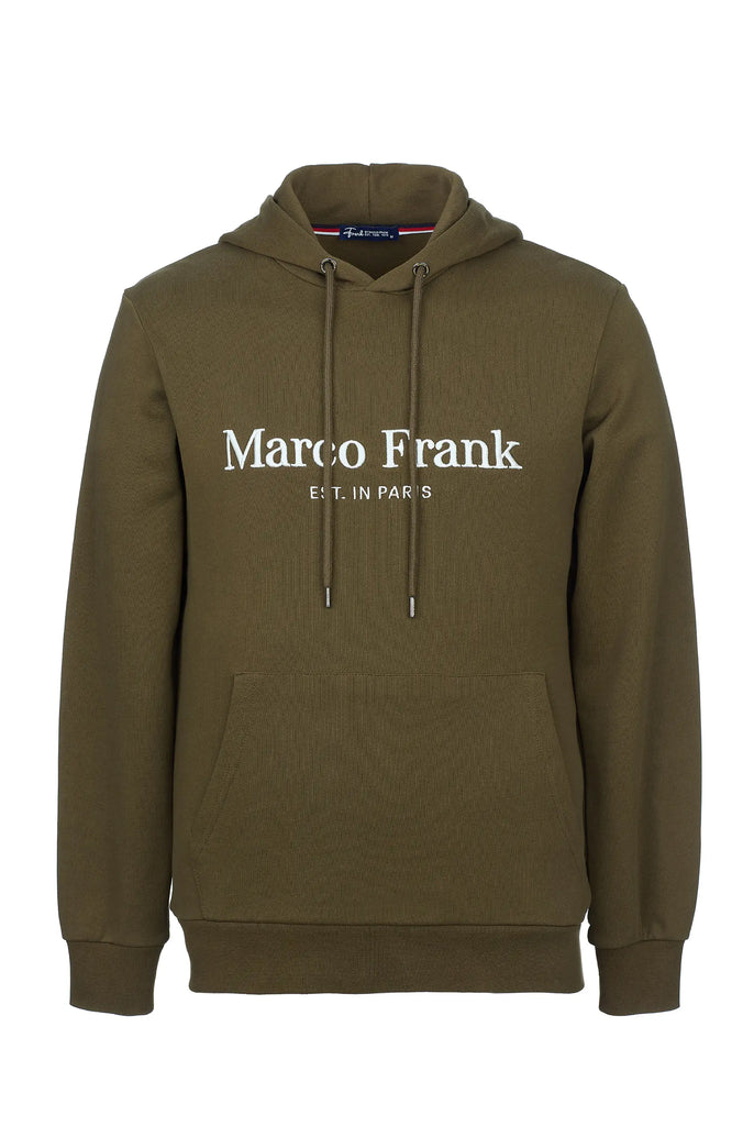 Marco Frank - Corbin Sweat Capuche Avec Logo Brodé - Kaki