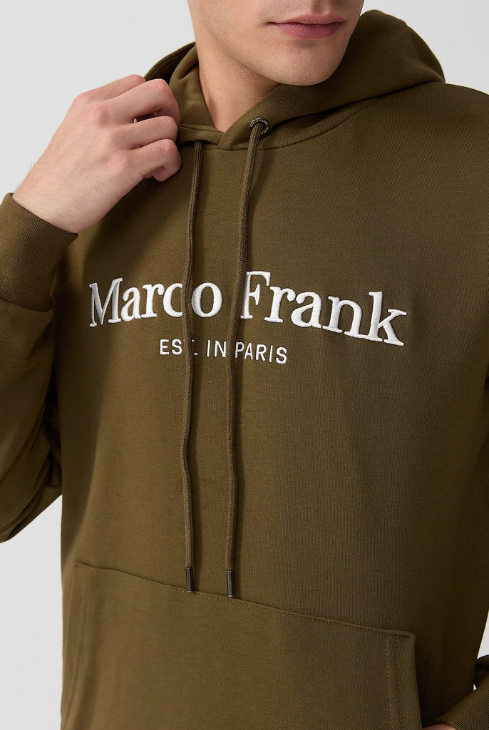 Marco Frank - Corbin Sweat Capuche Avec Logo Brodé - Kaki