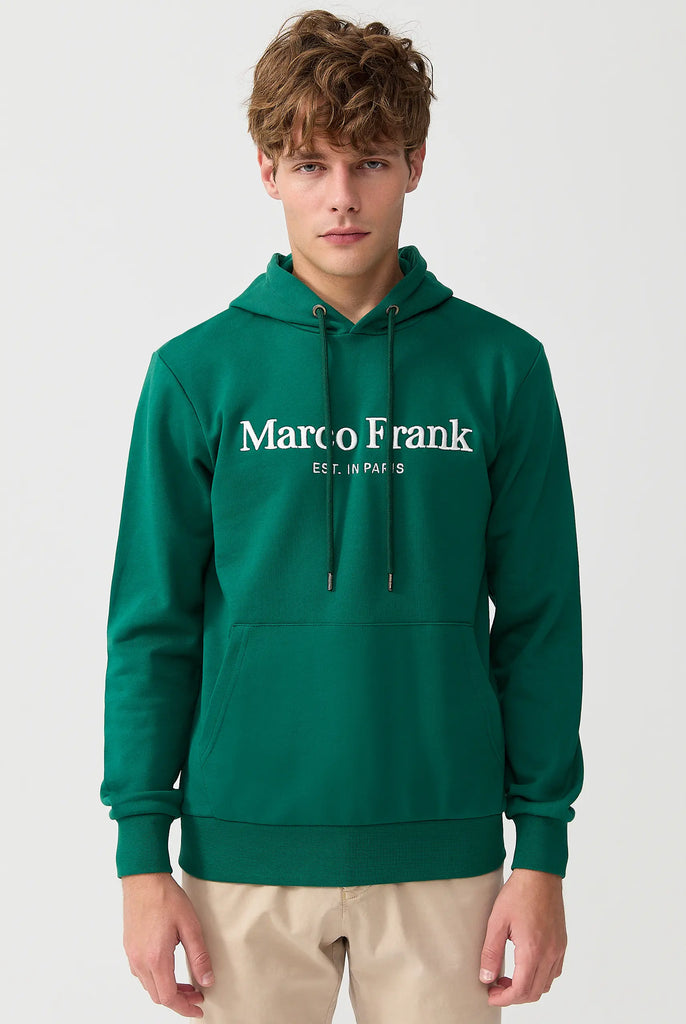 Marco Frank - Corbin Sweat Capuche Avec Logo Brodé - Green