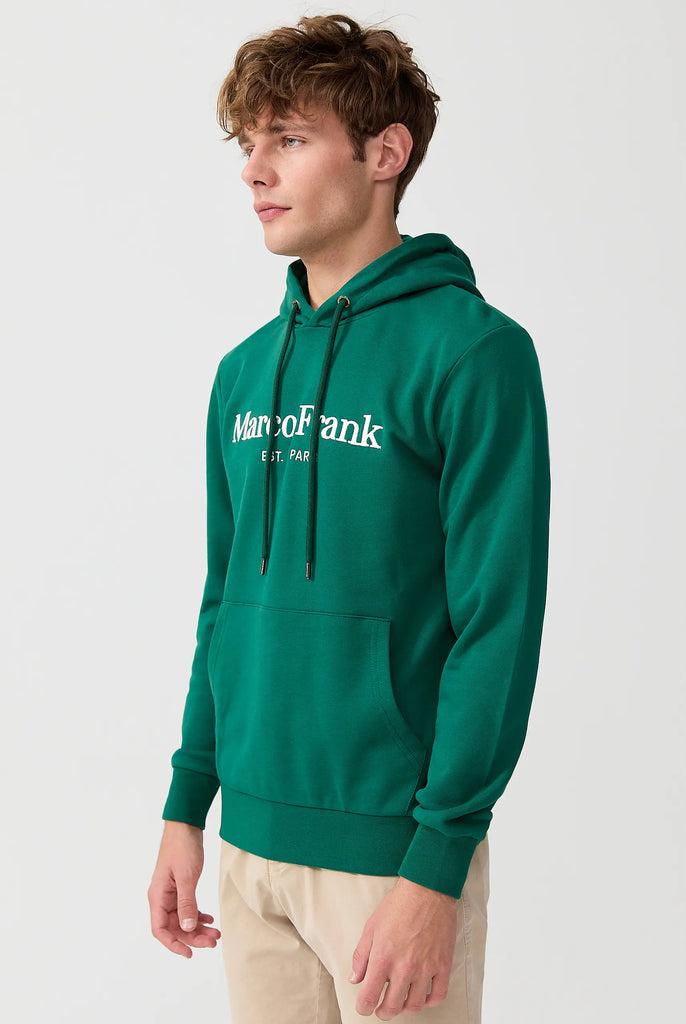 Marco Frank - Corbin Sweat Capuche Avec Logo Brodé - Green