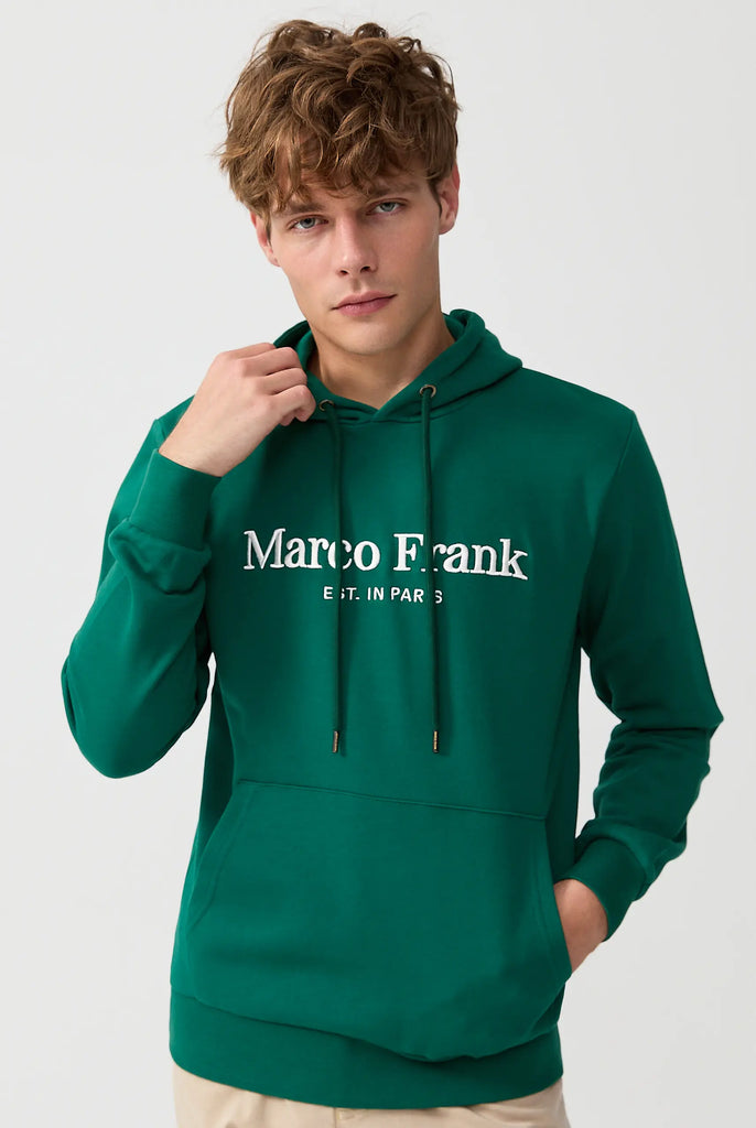 Marco Frank - Corbin Sweat Capuche Avec Logo Brodé - Green