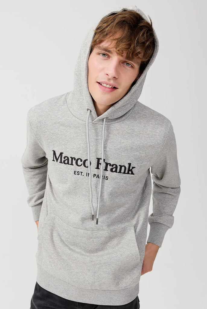 Marco Frank - Corbin Sweat Capuche Avec Logo Brodé - Gris