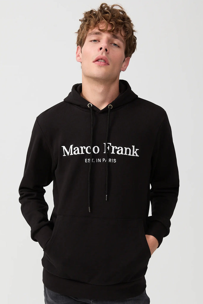 Marco Frank - Corbin Sweat Capuche Avec Logo Brodé -  Noir