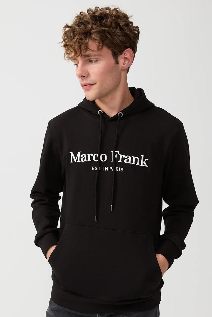 Marco Frank - Corbin Sweat Capuche Avec Logo Brodé -  Noir